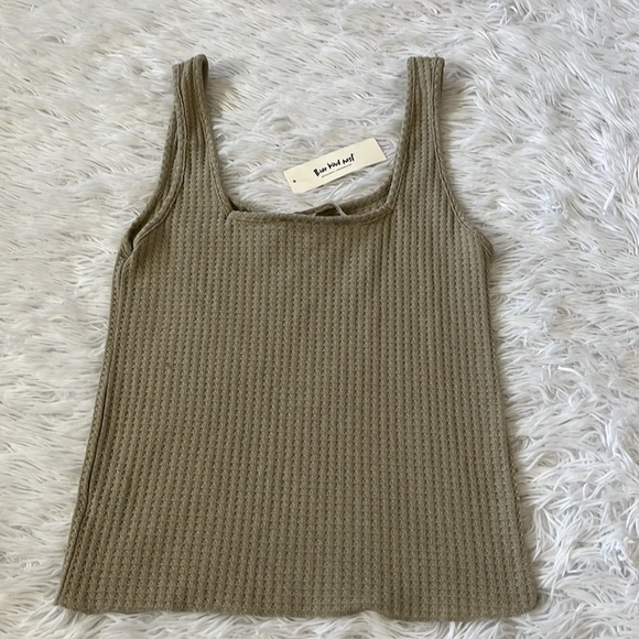 Three Bird Nest - Women’s Waffle Tank Top - Sage - Picture 10 of 10